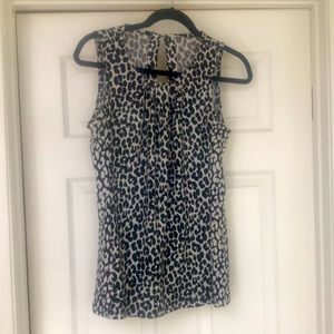 Leopard Print Sleeveless Knit Top